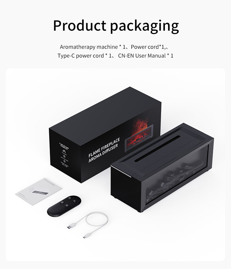 What's in the box — machine, remote, USB-C cable, manual